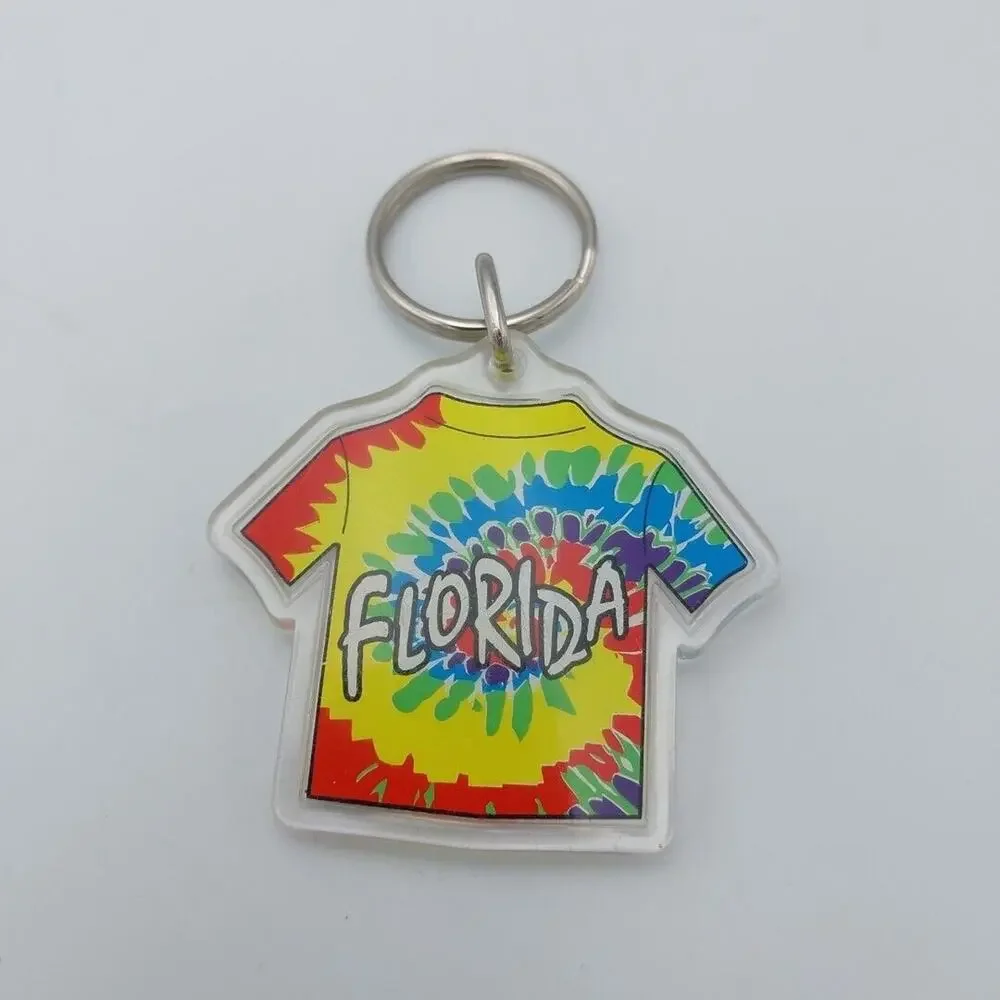 Florida Souvenir Keyring USA Keychain Shirt Tie Dye‎